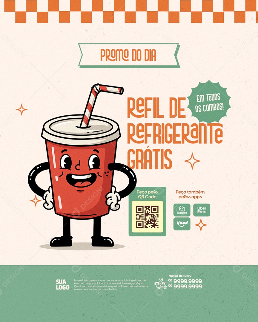 Lanchonete Refrigerante Grátis Social Media PSD Editável
