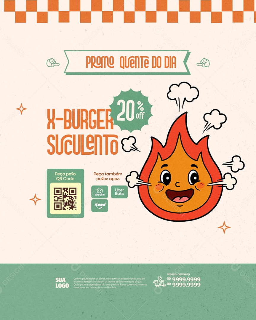 Lanchonete X Burger Suculento Social Media PSD Editável