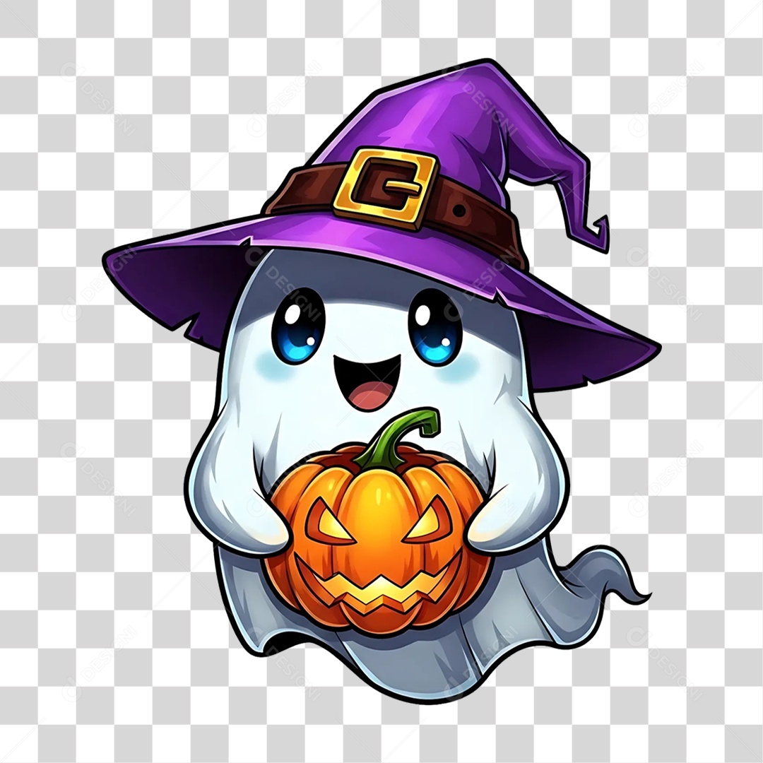 Elemento 3D Fantasma de Halloween PNG Transparente