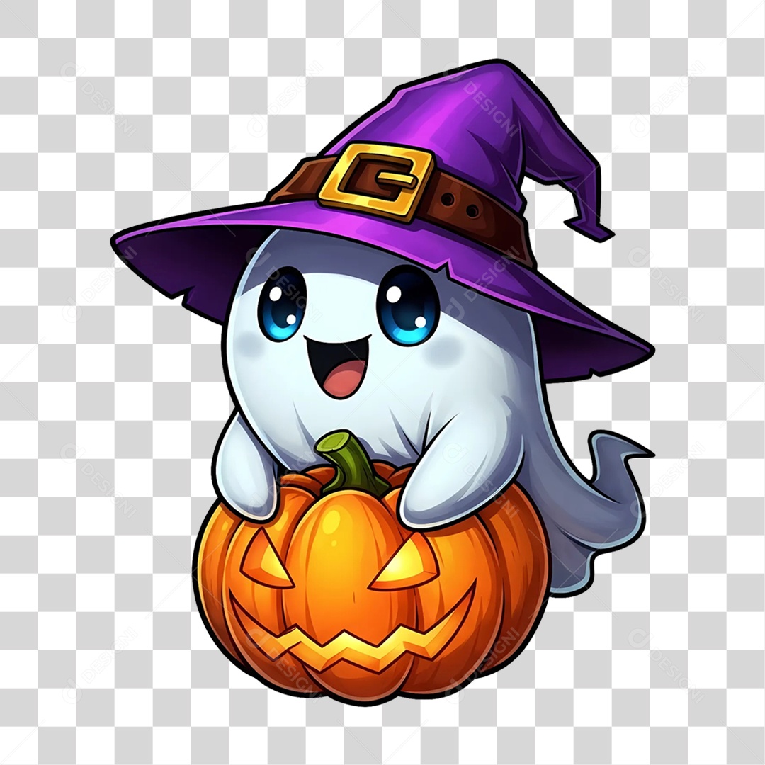 Elemento 3D Fantasma de Halloween PNG Transparente