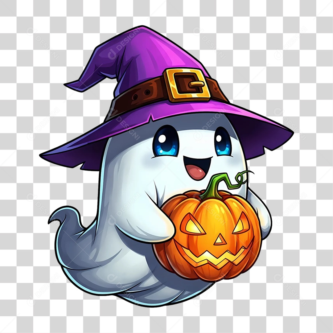 Elemento 3D Fantasma de Halloween PNG Transparente