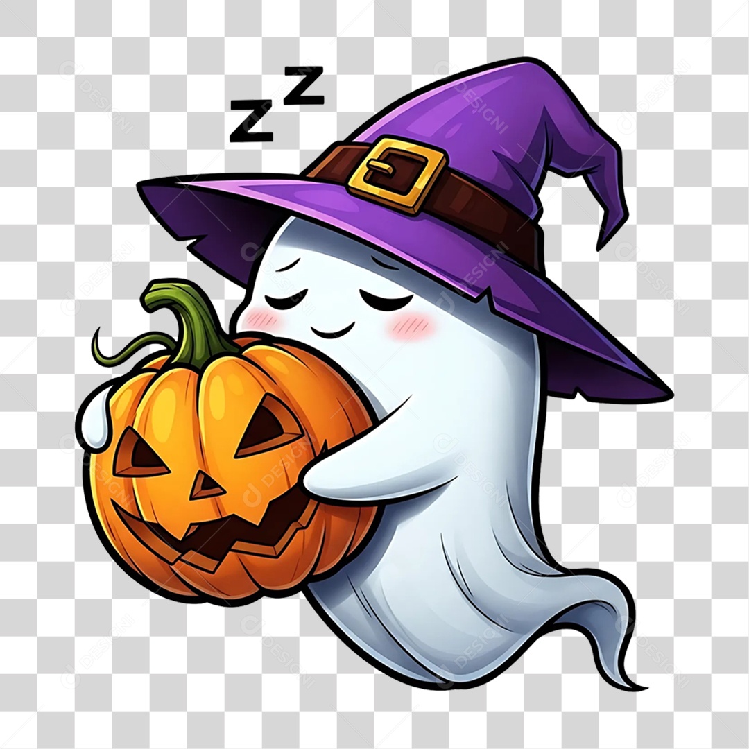 Elemento 3D Fantasma de Halloween PNG Transparente