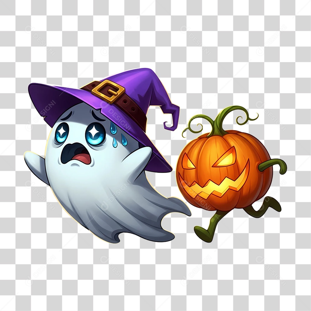 Elemento 3D Fantasma de Halloween PNG Transparente