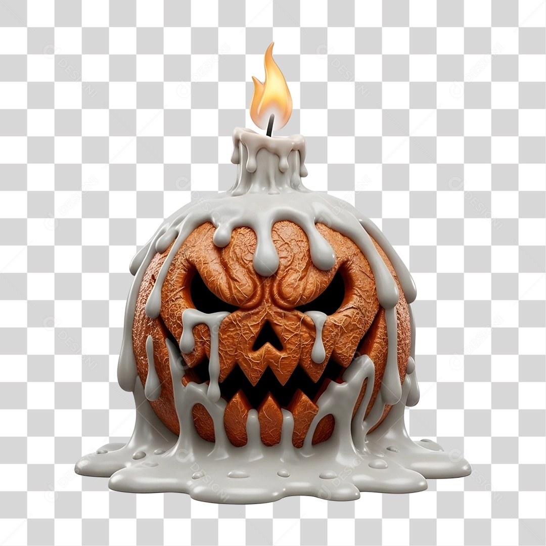 Cabeça de Abóbora Halloween PNG Transparente