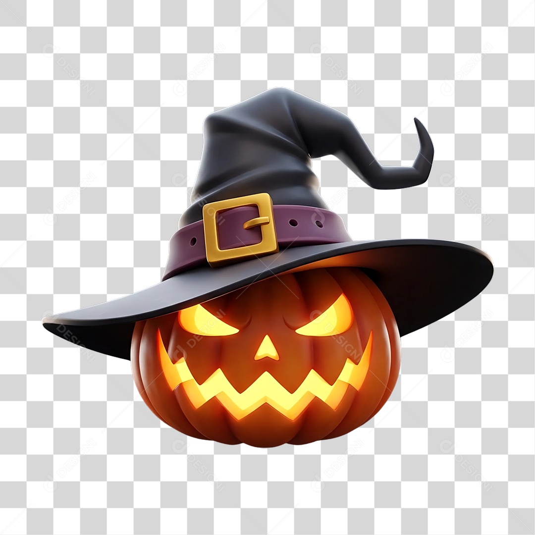 Cabeça de Abóbora Halloween PNG Transparente