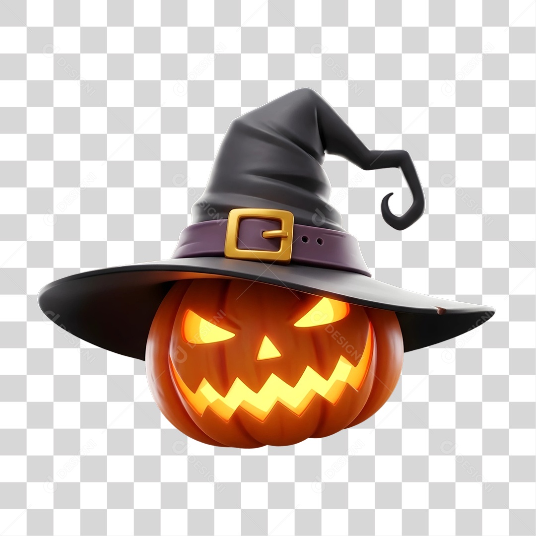 Cabeça de Abóbora Halloween PNG Transparente