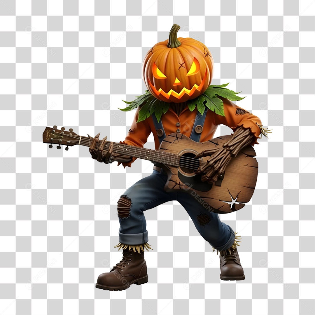 Cabeça de Abóbora Halloween Espantalho PNG Transparente