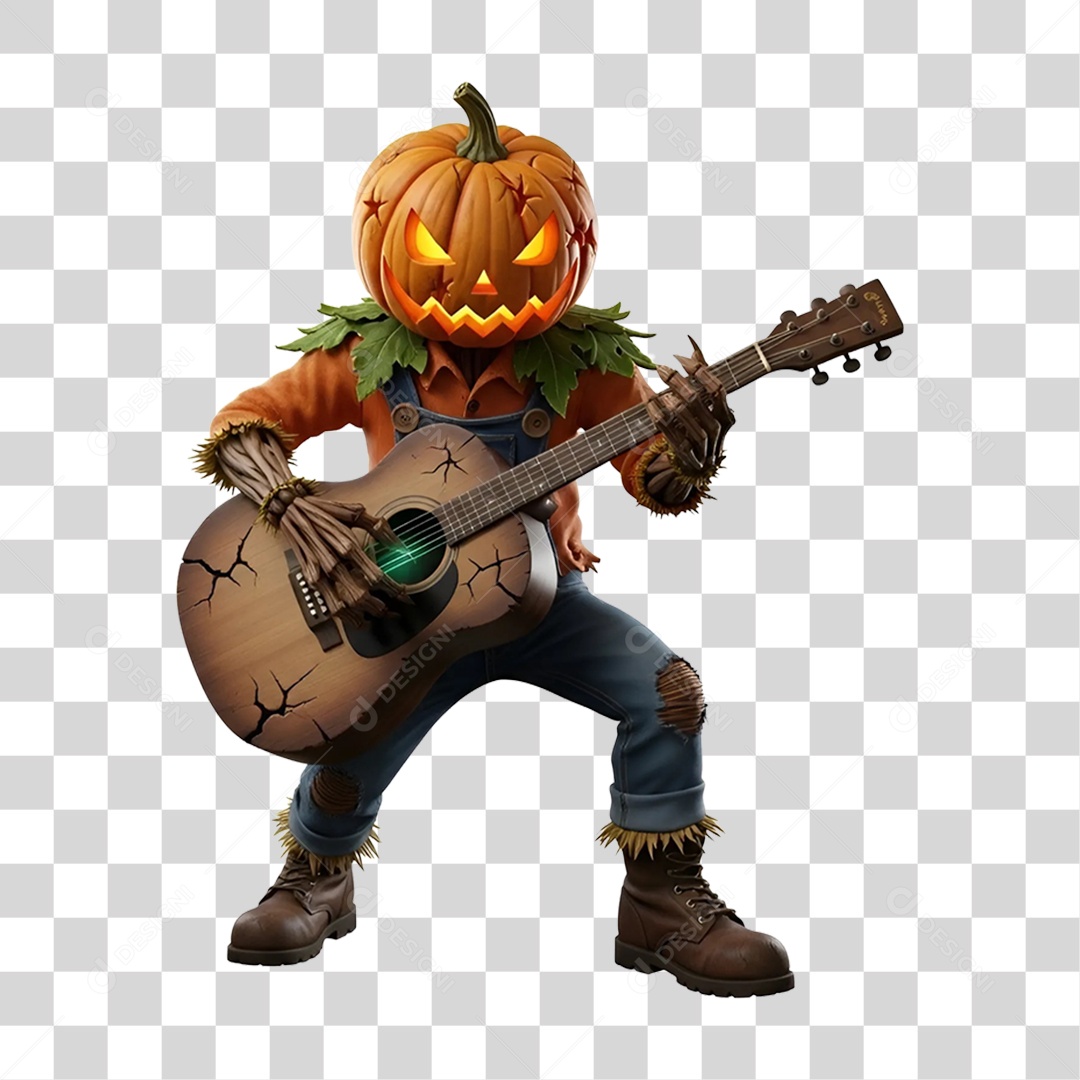 Cabeça de Abóbora Halloween Espantalho PNG Transparente