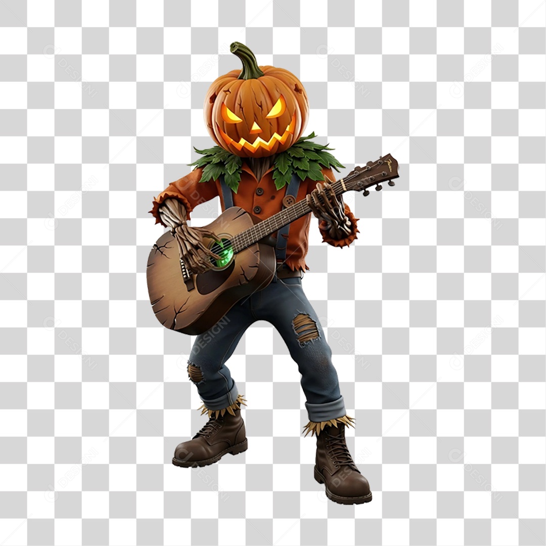 Cabeça de Abóbora Halloween Espantalho PNG Transparente