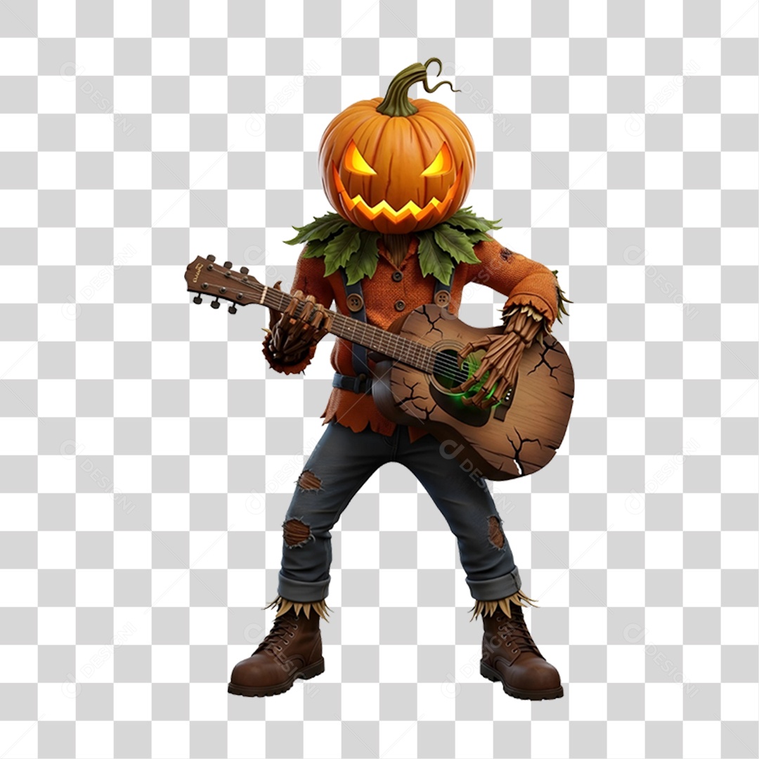 Cabeça de Abóbora Halloween Espantalho PNG Transparente