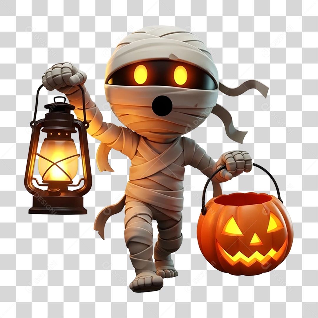 Múmia de Halloween PNG Transparente