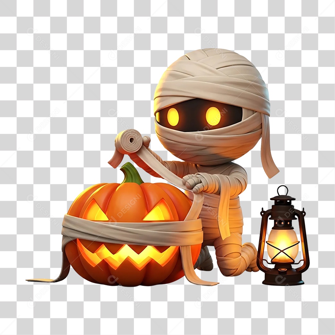 Múmia de Halloween PNG Transparente