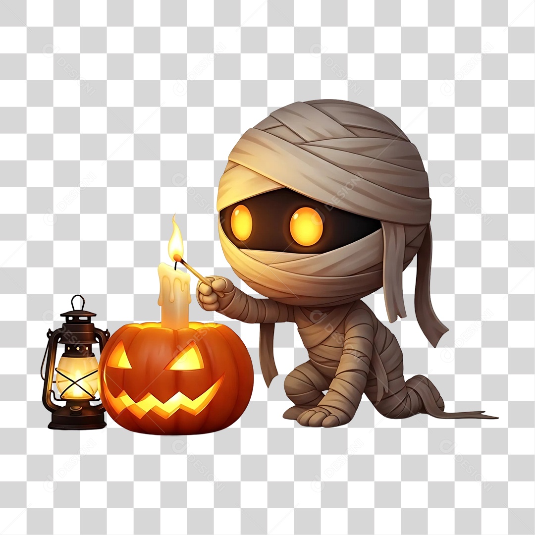 Múmia de Halloween PNG Transparente