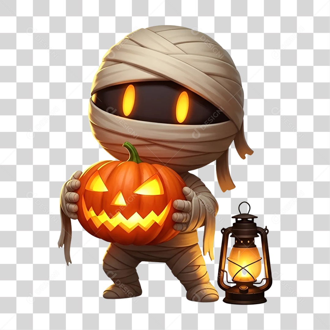 Múmia de Halloween PNG Transparente