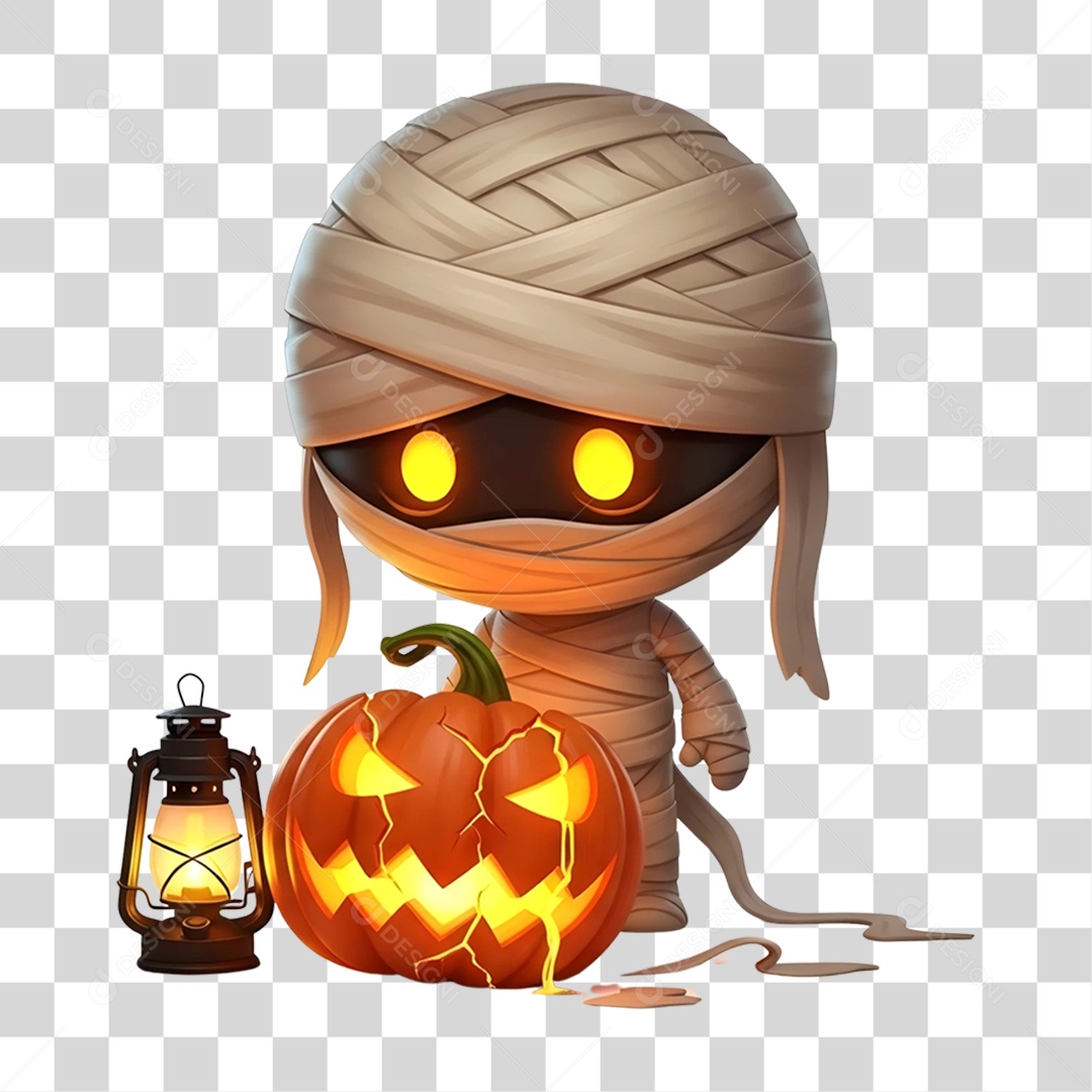 Múmia de Halloween PNG Transparente