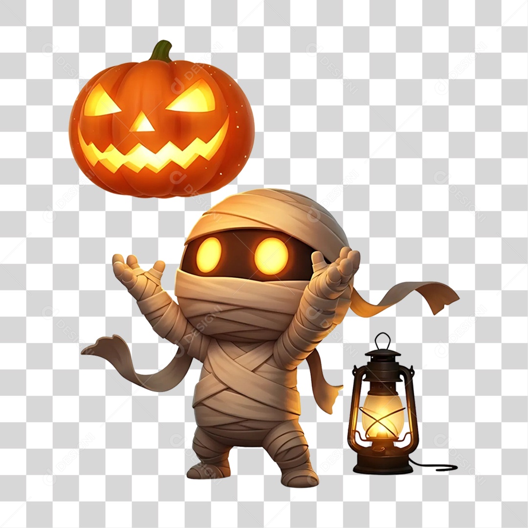 Múmia de Halloween PNG Transparente