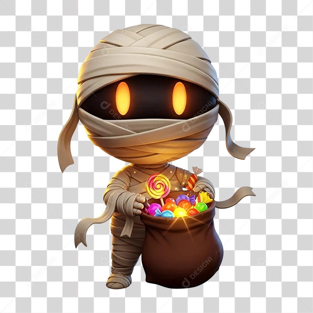 Múmia de Halloween PNG Transparente