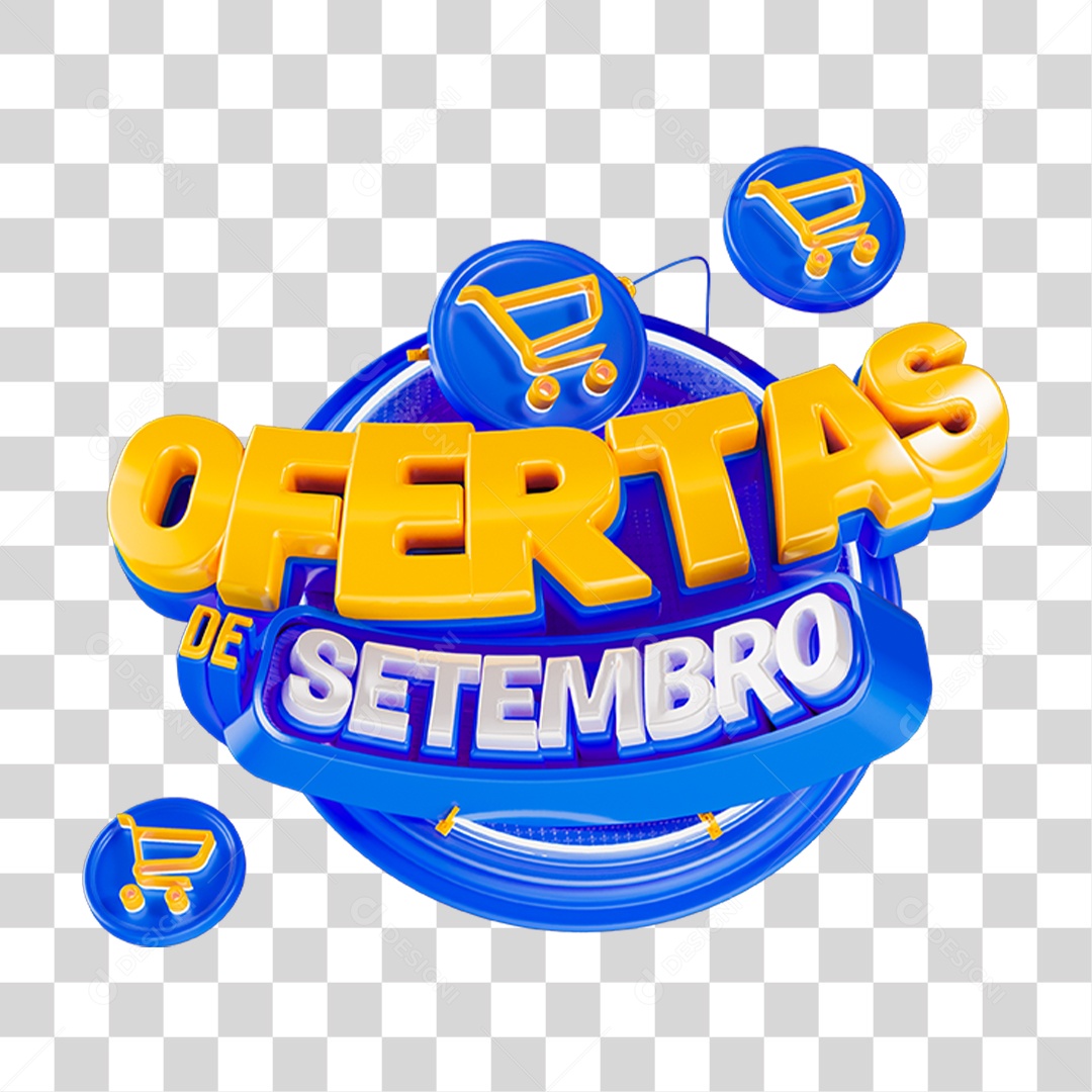Selo 3D Ofertas de Setembro PNG Transparente