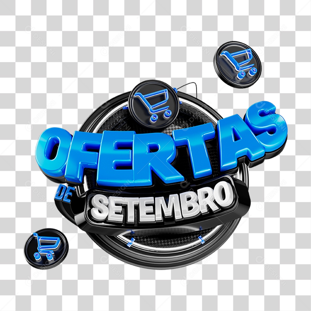 Selo 3D Ofertas de Setembro PNG Transparente