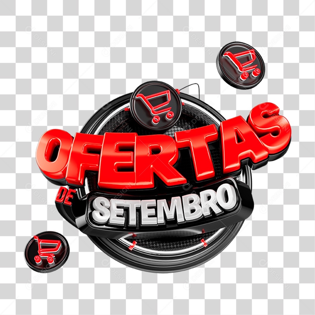 Selo 3D Ofertas de Setembro PNG Transparente
