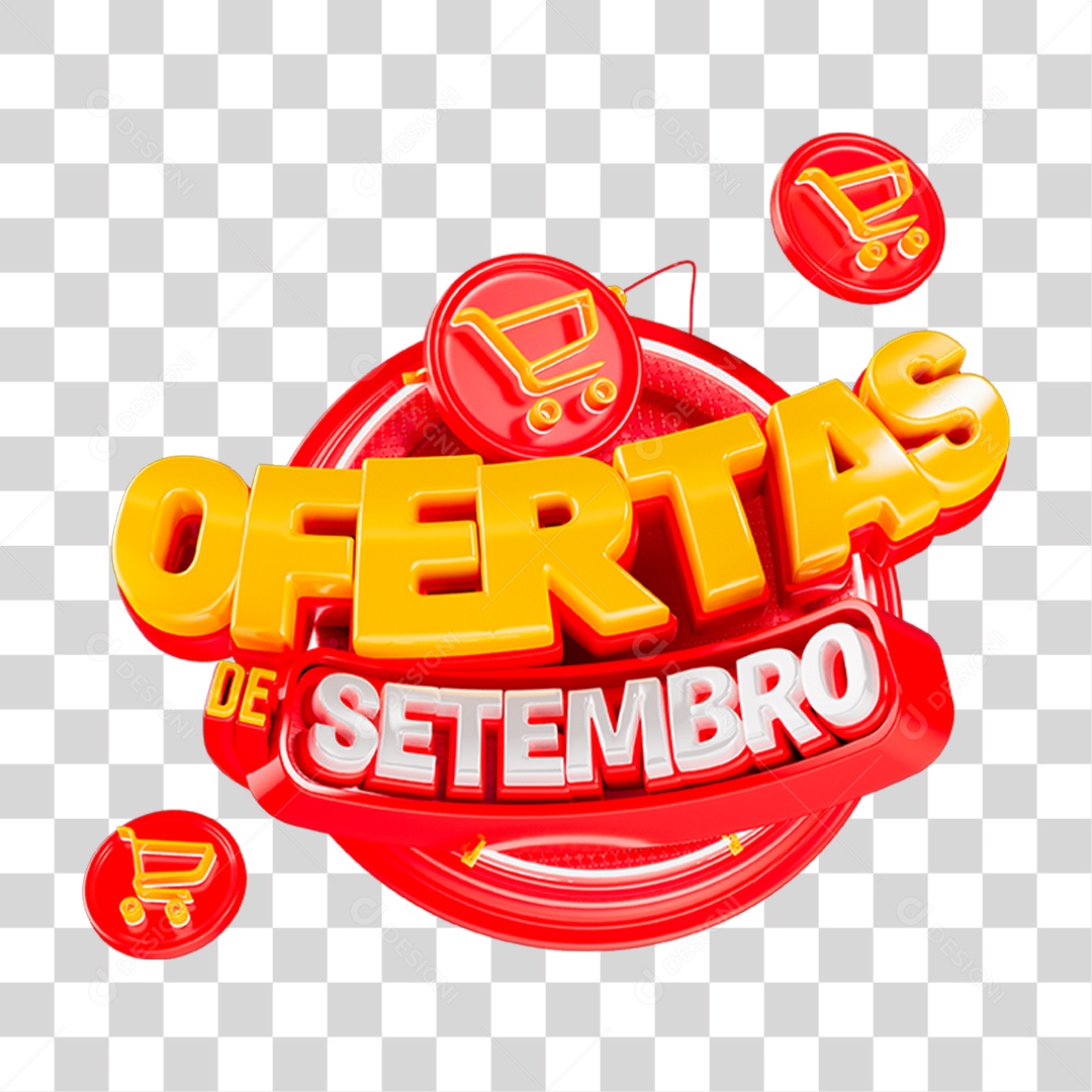 Selo 3D Ofertas de Setembro PNG Transparente