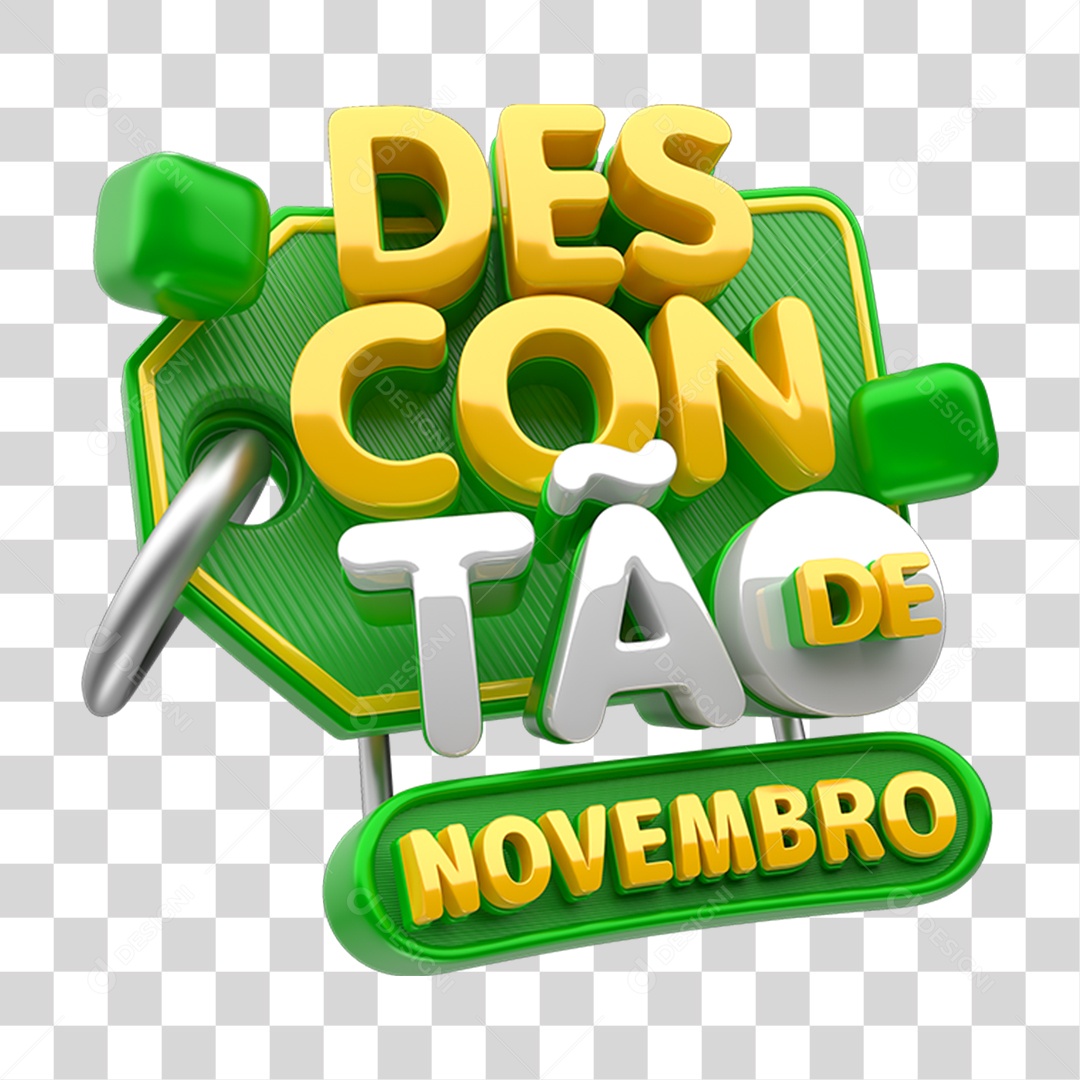 Selo 3D Descontão de Novembro PNG Transparente