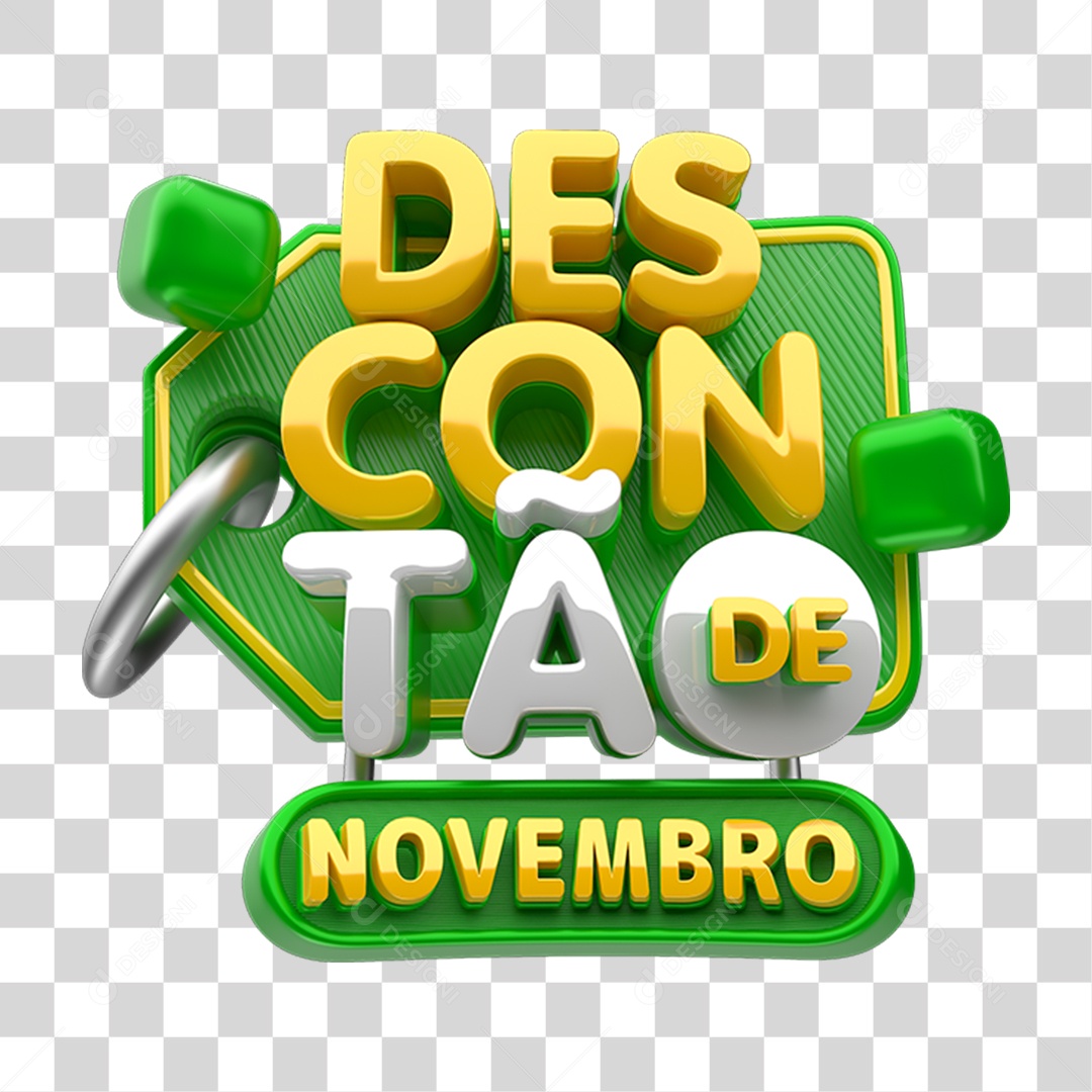 Selo 3D Descontão de Novembro PNG Transparente