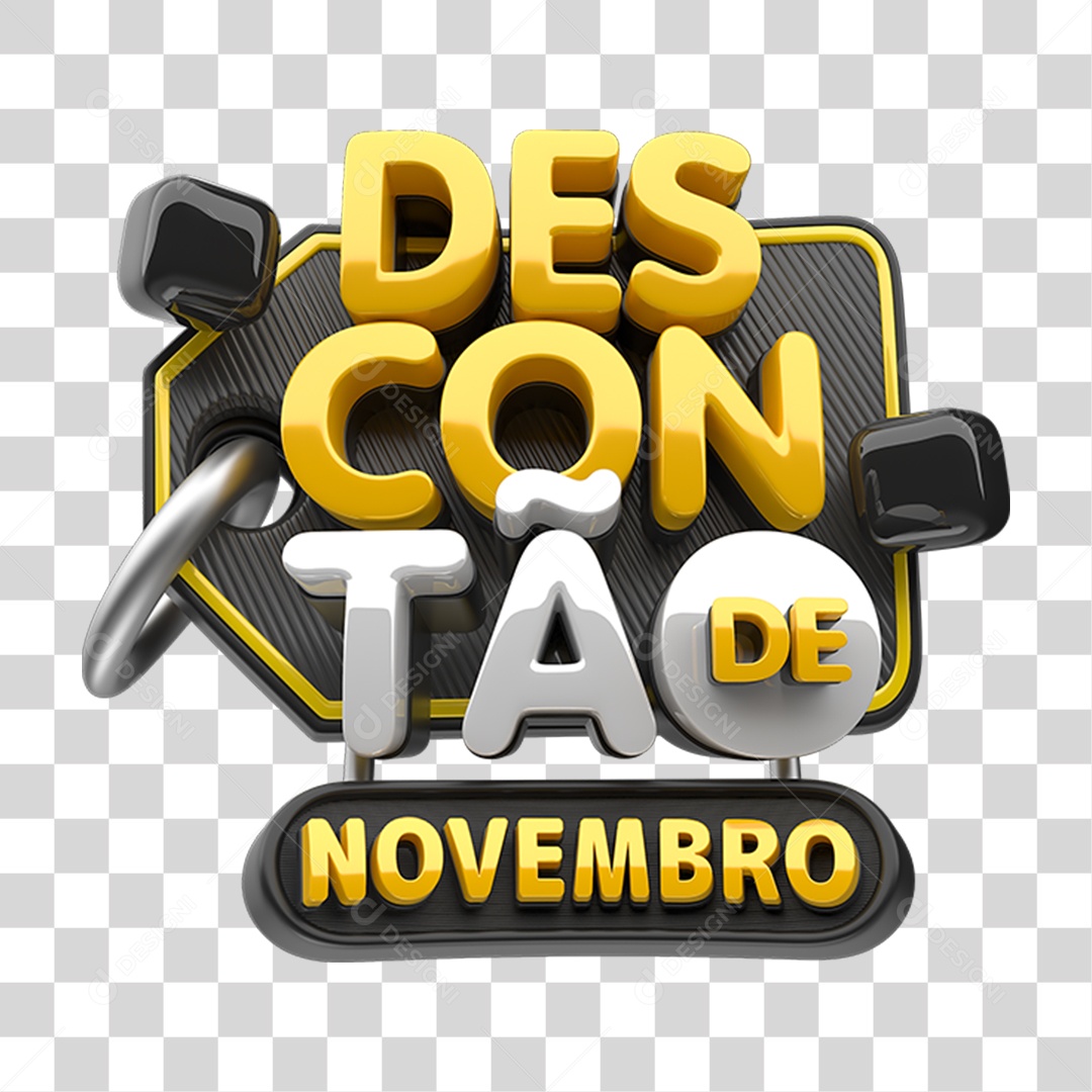 Selo 3D Descontão de Novembro PNG Transparente