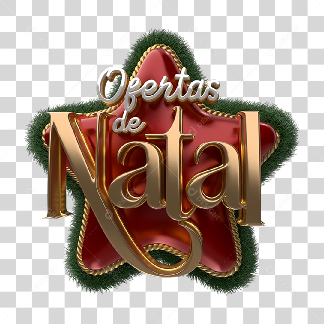 Selo 3D Ofertas de Natal PNG Transparente