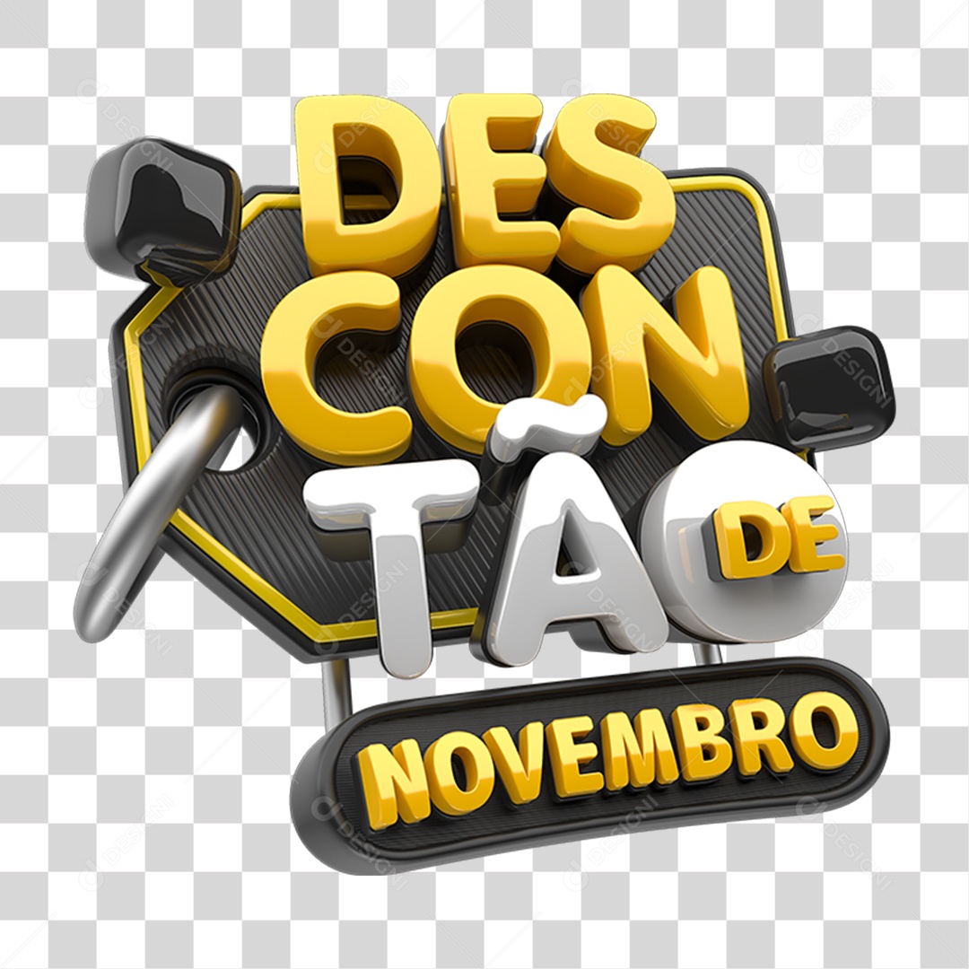 Selo 3D Descontão de Novembro PNG Transparente