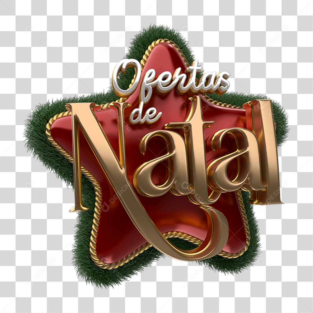 Selo 3D Ofertas de Natal PNG Transparente