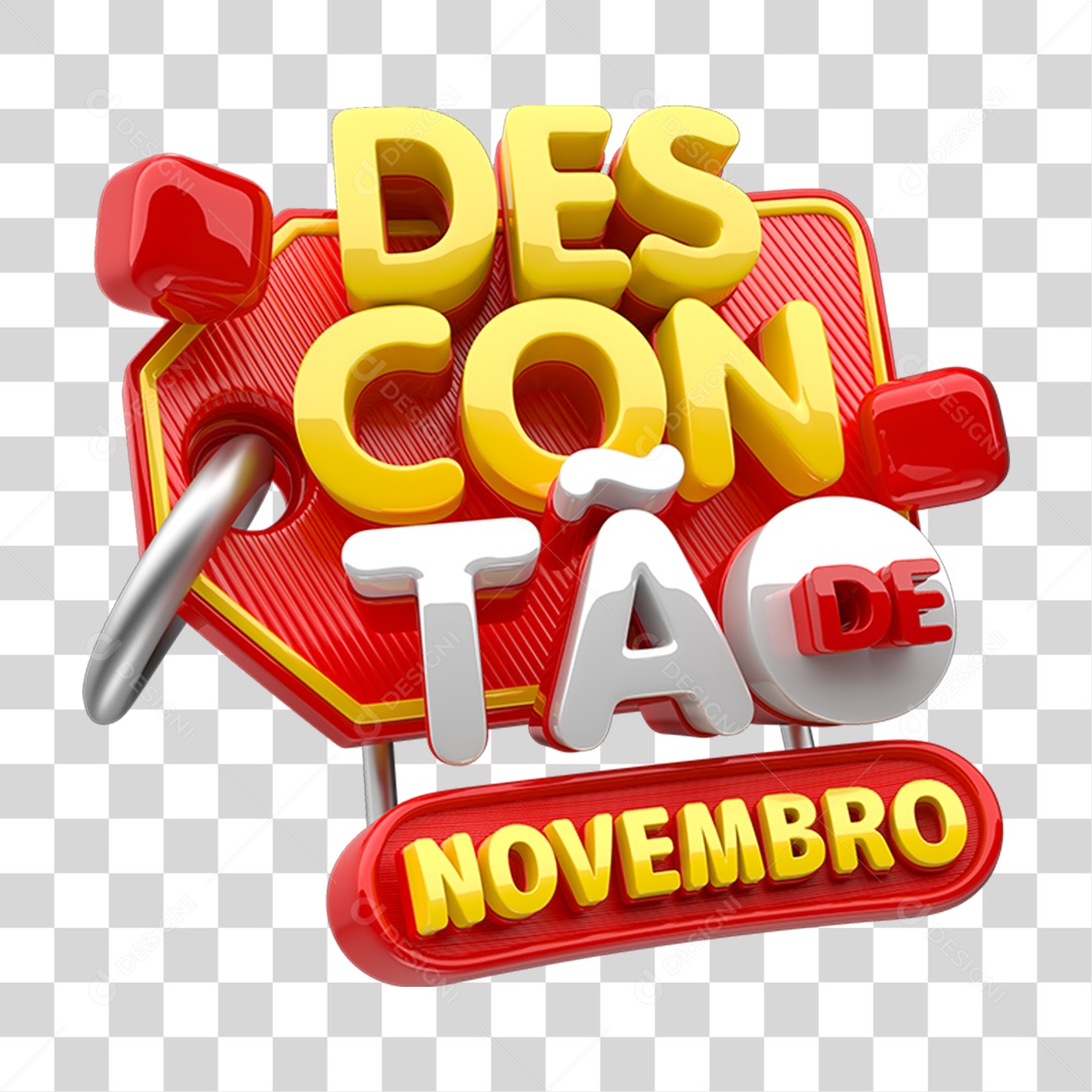 Selo 3D Descontão de Novembro PNG Transparente