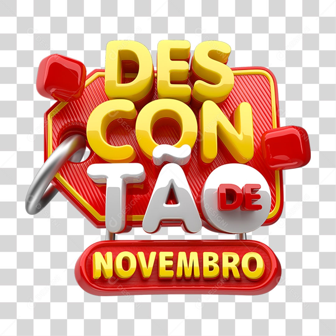 Selo 3D Descontão de Novembro PNG Transparente