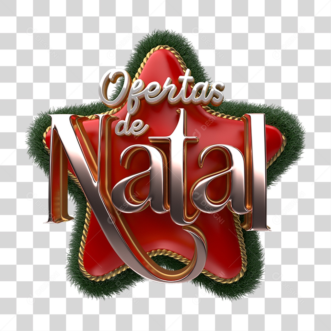 Selo 3D Ofertas de Natal PNG Transparente