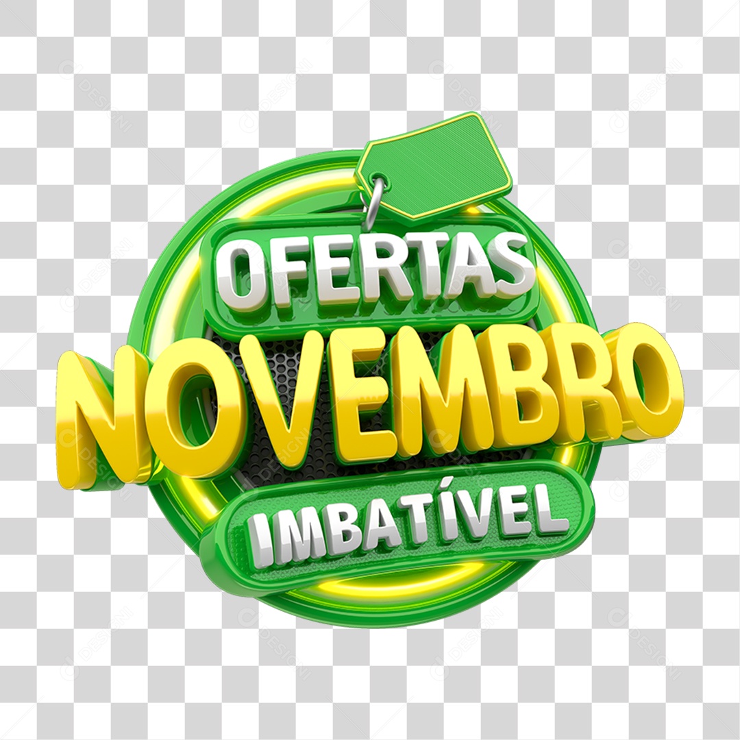 Selo 3D Ofertas Novembro Imbatível PNG Transparente