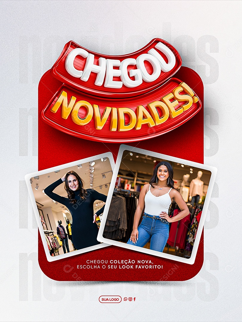 Chegou Novidades Loja de Roupas Social Media PSD Editável
