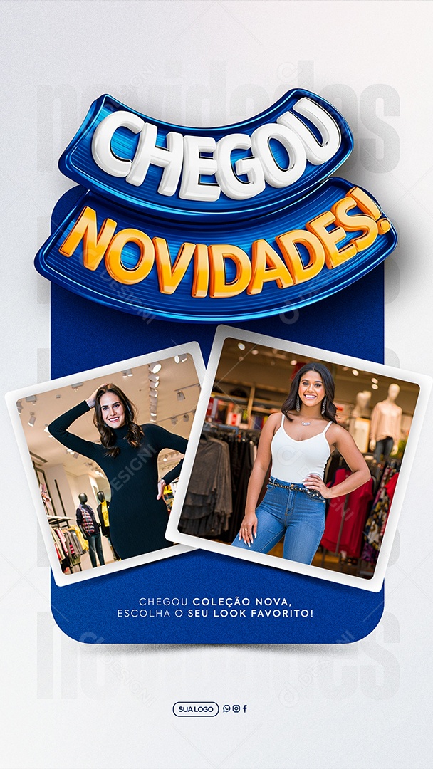 Story Chegou Novidades Loja de Roupas Social Media PSD Editável