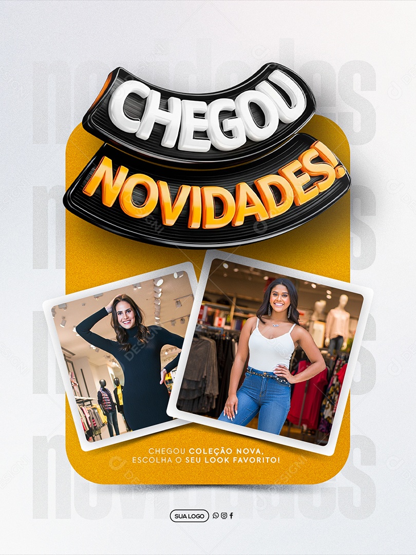 Chegou Novidades Loja de Roupas Social Media PSD Editável