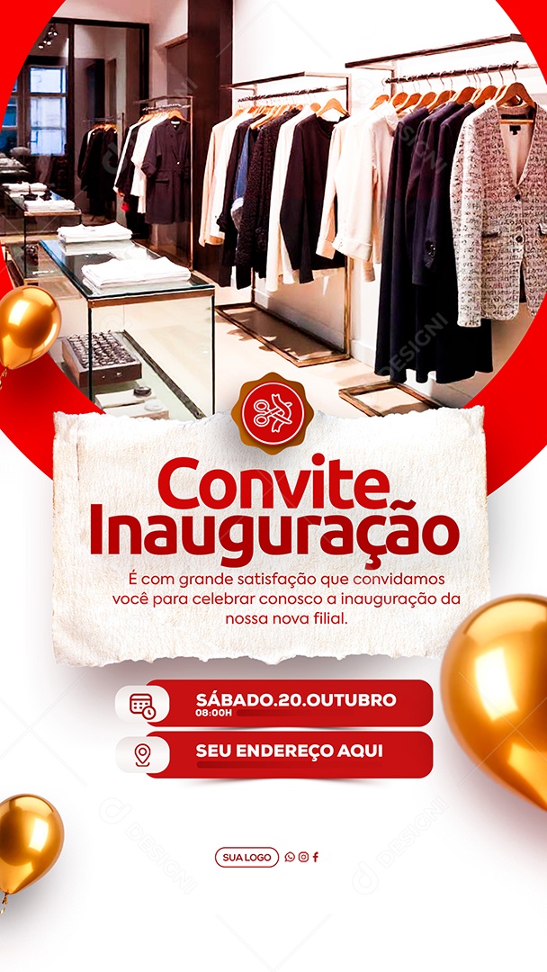 Story Convite de Inauguração Social Media PSD Editável