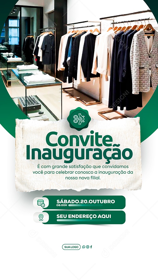 Story Convite de Inauguração Social Media PSD Editável