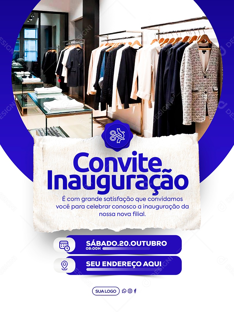 Convite de Inauguração Social Media PSD Editável