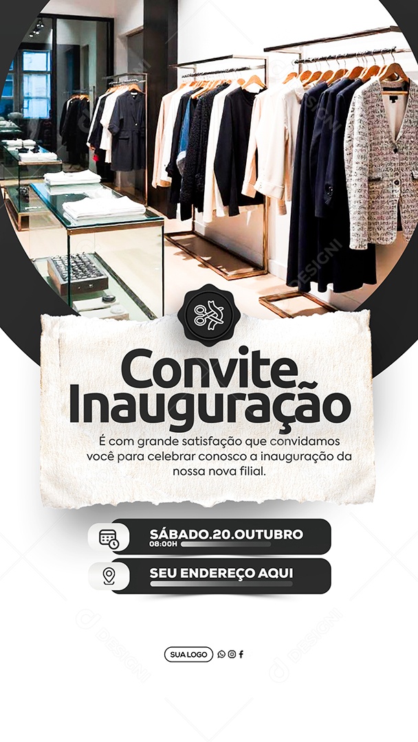 Story Convite de Inauguração Social Media PSD Editável