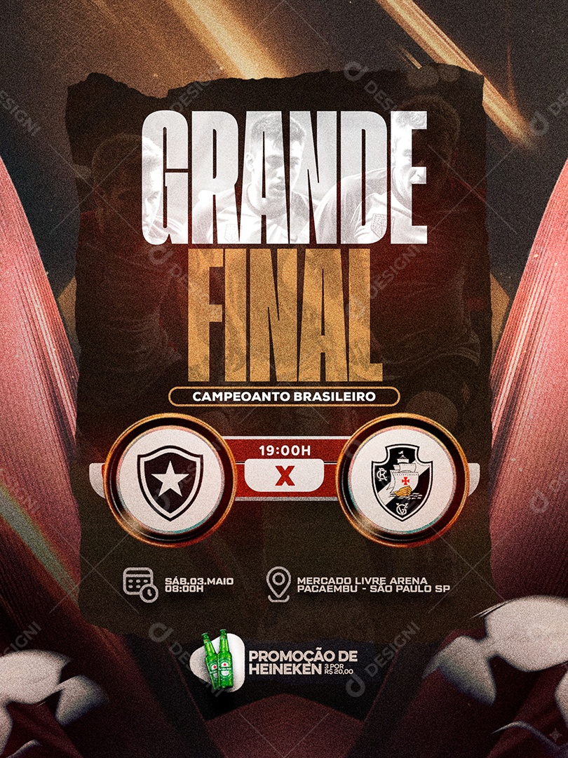 Campeonato Brasileiro Vasco X Botafogo Social Media PSD Editável