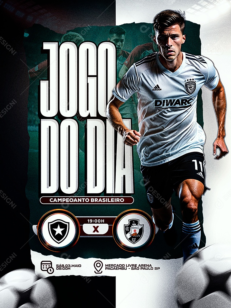 Campeonato Brasileiro Vasco X Botafogo Social Media PSD Editável