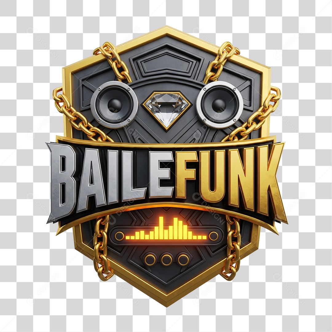 Selo 3D Baile Funk PNG Transparente