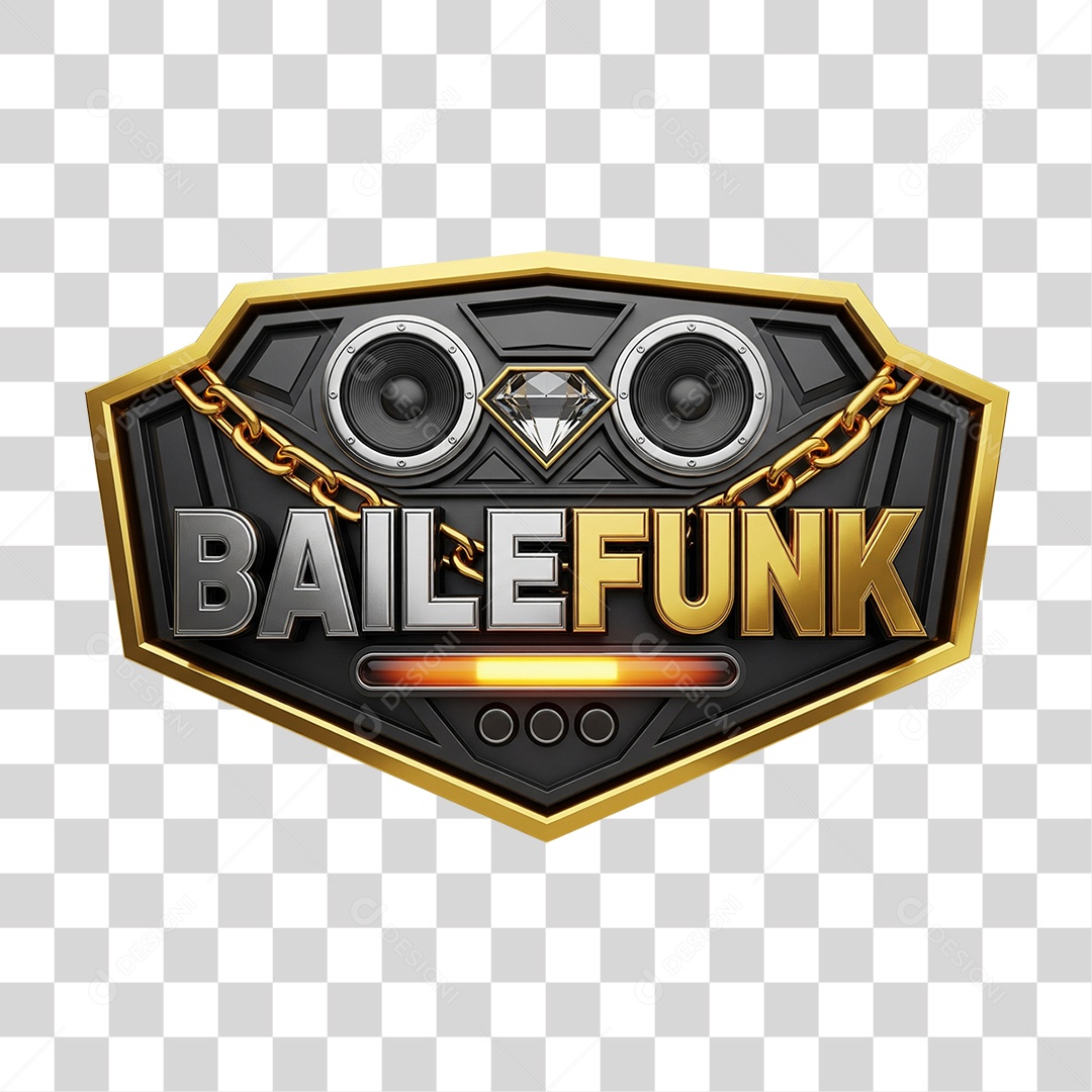 Selo 3D Baile Funk PNG Transparente