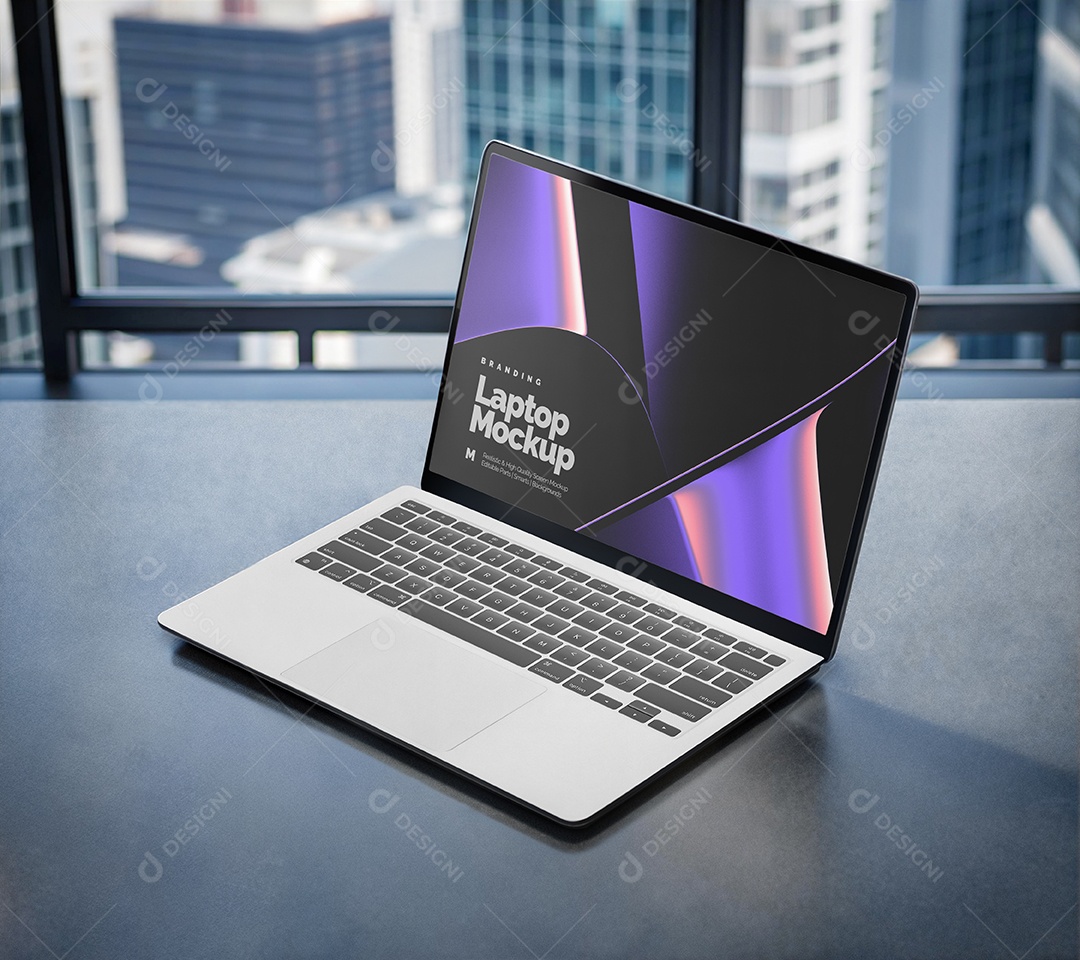 Mockup Computador Aberto PSD Editável