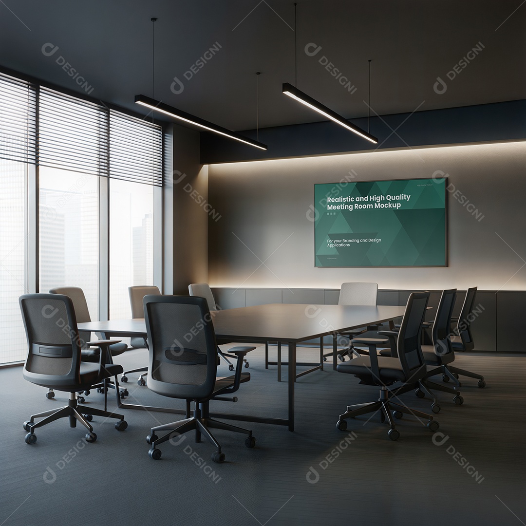 Sala de Reunião Mockup PSD Editável