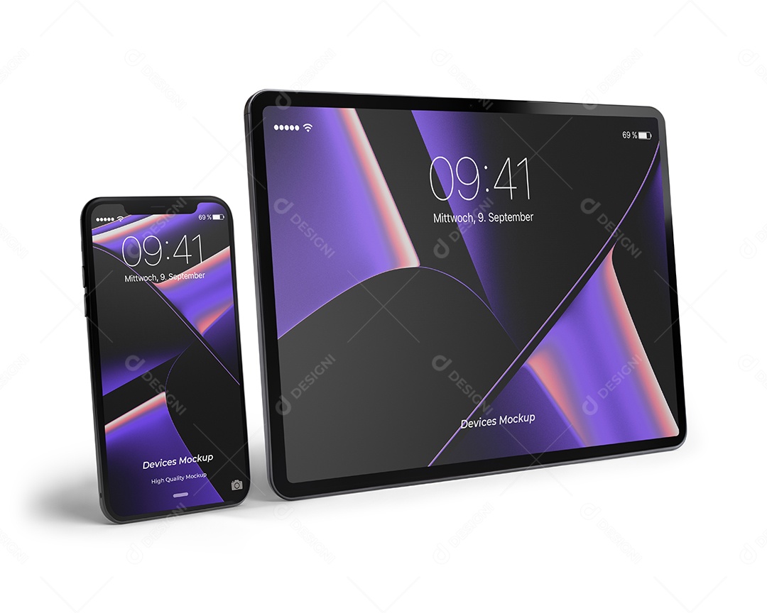 Mockup de Tablet e Celular PSD Editável
