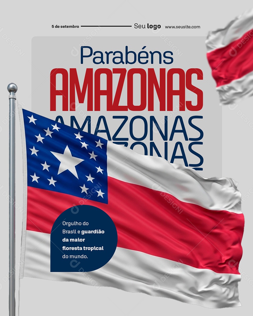 Post Aniversário do Amazonas Orgulho do Brasil Social Media PSD Editável